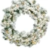 Flocked Norway Pine Wreath 36 in. Staylit