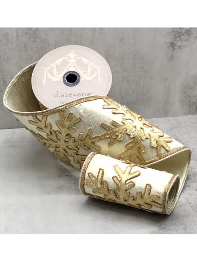 gold_snowflake__in_x__yd__0.webp Gold Snowflake 5.25 in. x 5 yd. Light Gold Metallic Dupion