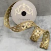 Metallic Floral 1.5 in. x 10 yd. Gold