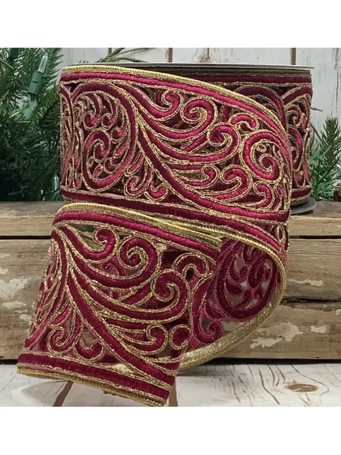 metallic_scroll_garland___0.webp Metallic Scroll Garland 3.5 in. x 10 yd. Hot Pink