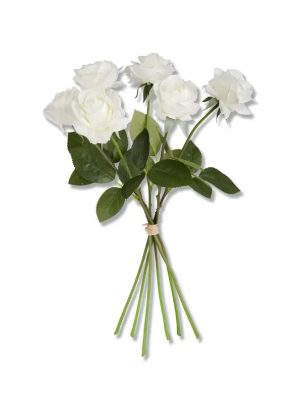 Real Touch Full Bloom Roses 17 in. White