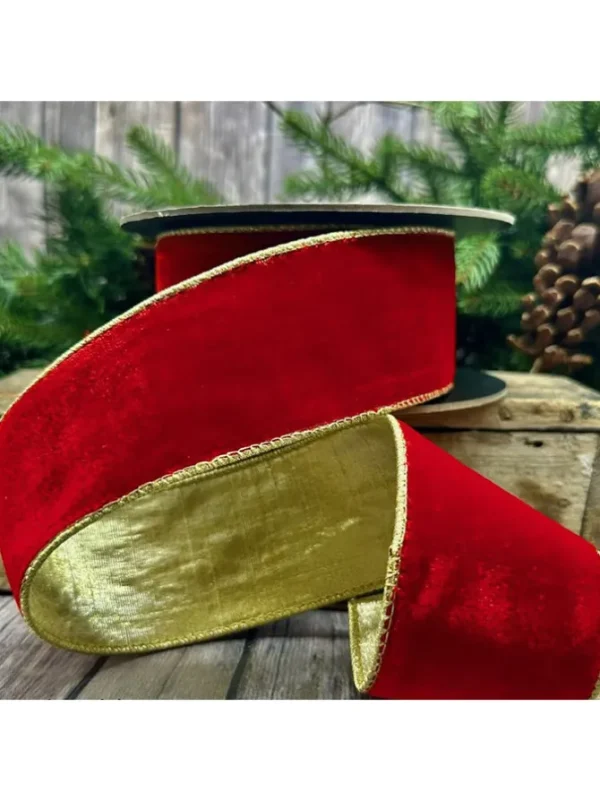 Velvet 2.5 in. x 10 yd. Red w/ Gold Back