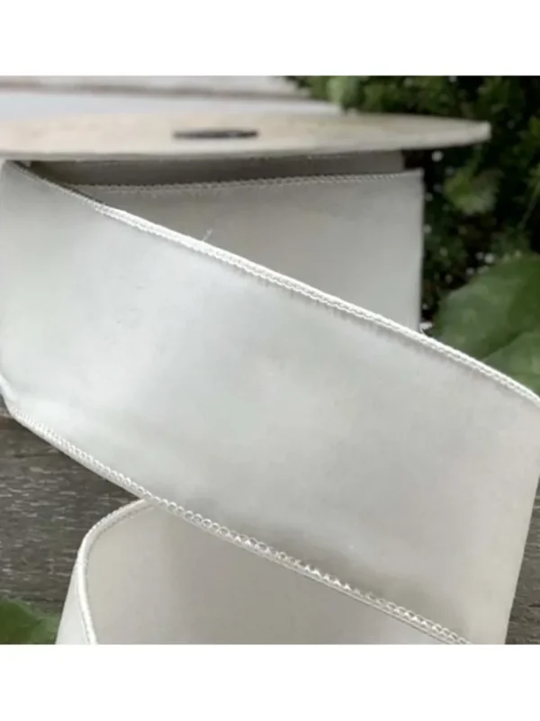 Velvet 4 in. x 10 yd. White w/ Dupion Back
