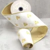 Velvet Gold Embroidery Bee 4 in. x 5 yd. Winter White