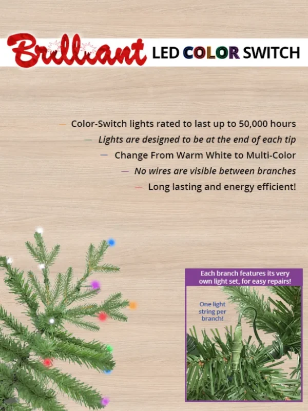 Virginia Fir LED 7.5 FT - Color Switch